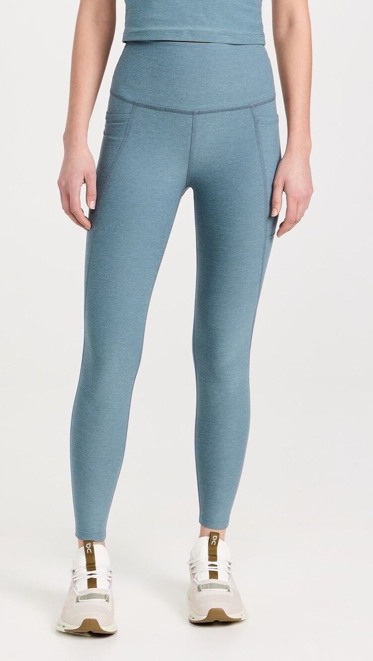 Beyond Yoga Spacedye Out of Pocket Midi Leggings Blue Gem Heather - Size Medium